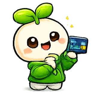 Asenzo mascot holding a credit card for the Card Recommender